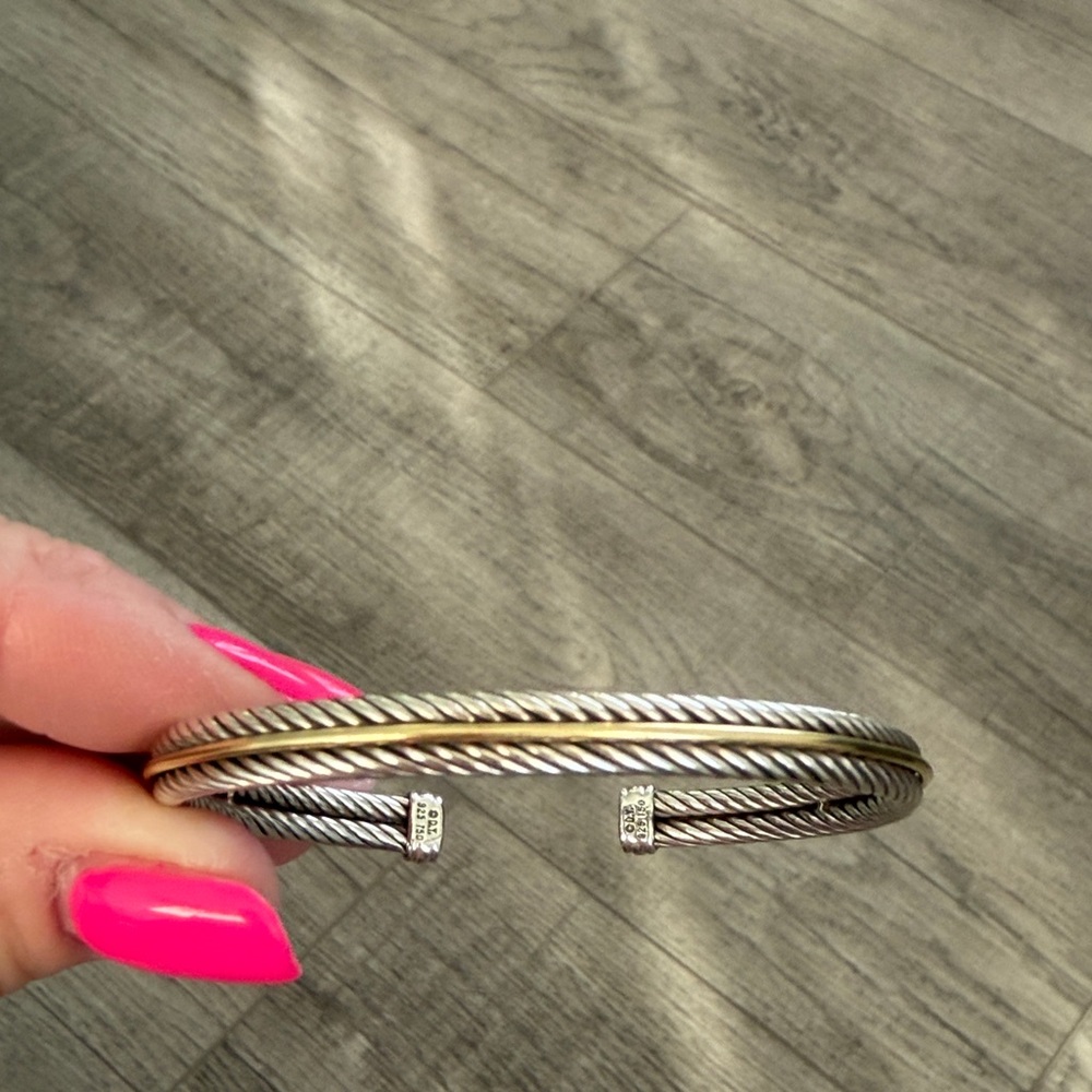 Authentic David Yurman Silver and Gold Women's Bracelet
